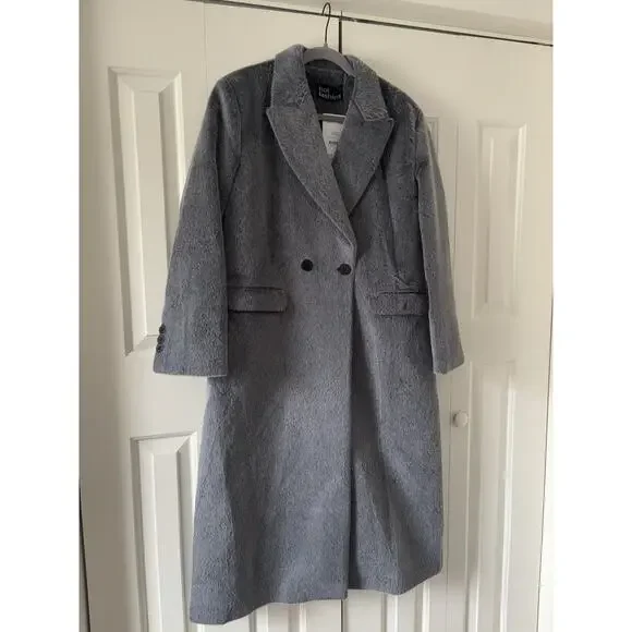 Gray Faux Fur Coat Women Luxury Soft Plush Jacket Elegant Outerwear - Picture 8 of 10